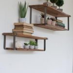 wall shelf recycled wood and metal floating shelves, set of 2 SIIGNZL