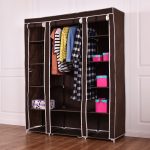 wardrobe closet costway 70u0027u0027 portable closet storage organizer clothes wardrobe shoe rack  w/shelves brown IHIUDQJ