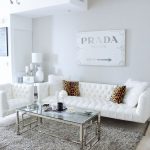 white living room with gold table/lamps cream pillows. gray living room ... STYBSQA