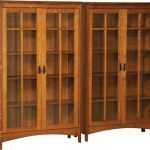 wood bookcases arts and crafts double bookcase with four doors KZXLPPY