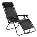 Reclining Garden Chairs metal u0026 textilene reclining relaxer garden chair / sunlounger - black DIODTDP