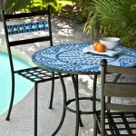 Bistro Sets outdoor 3-piece aqua blue mosaic tiles patio furniture bistro set MCRMLXN