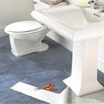 madison industries inc. olefin wall to wall plush bathroom carpet (5x6) blue KKPCXVJ