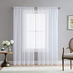 Sheer Curtain me white rod pocket sheer voile window curtain panels for bedroom, living JBMXJII