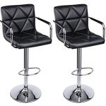 adjustable bar stools with backs and arms songmics adjustable bar stools with arms and back pu swivel barstool chairs, PBDMRPP