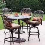 bar height patio set with swivel chairs darlee elisabeth 5 piece cast aluminum patio bar set with swivel FDRZWCT