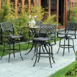 bar height patio set with swivel chairs newport by hanamint 4-person luxury cast aluminum bar height set w/swivel CIZSONY