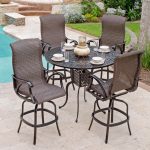 bar height patio set with swivel chairs perfect aluminum outdoor bar stools WWMZIEX