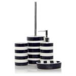 black and white striped bathroom accessories DTOMWNW