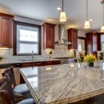 cherry kitchen cabinets with granite countertops viscont white granite countertops with cherry cabinets contemporary-kitchen RROHWER