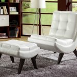 contemporary accent chairs for living room contemporary accent chair paired with ottoman comes in white faux leather SJNVSID