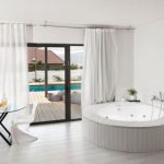 contemporary window treatments for sliding glass doors view in gallery contemporary bathroom in white with matching drapes CCSGNWY