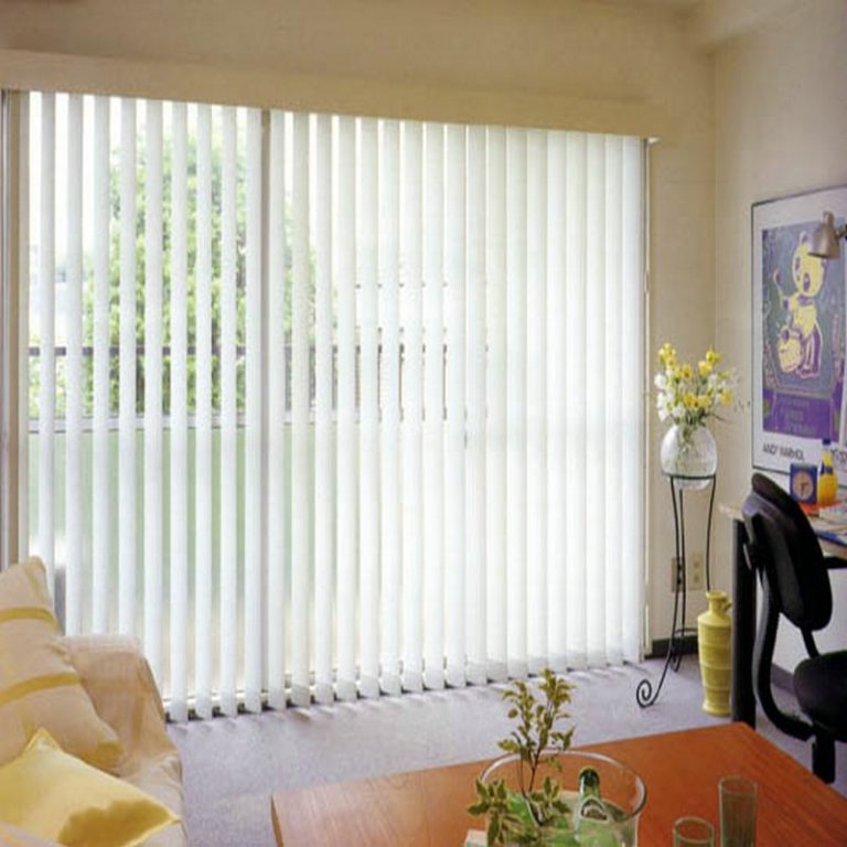 Elegant Curtains for Sliding Glass Doors with Vertical Blinds