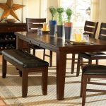 dining room table with bench and chairs a stunning dark oak finish, birch veneer dining set with FGOVUKC