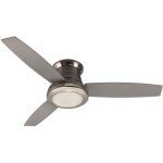 flush mount ceiling fans with remote control harbor breeze sail stream 52-in brushed nickel indoor flush mount NRANMMG