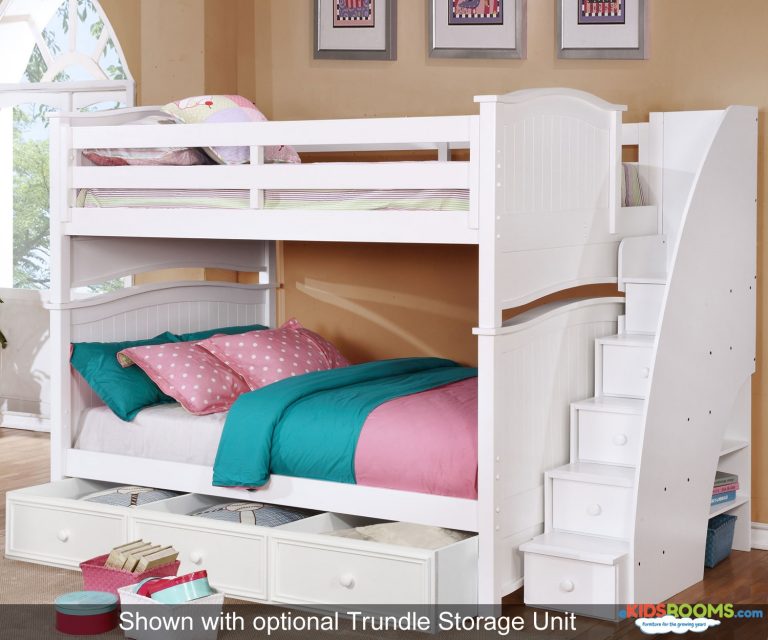 Modern Full Bunk Beds with Trundle and Stairs – goodworksfurniture