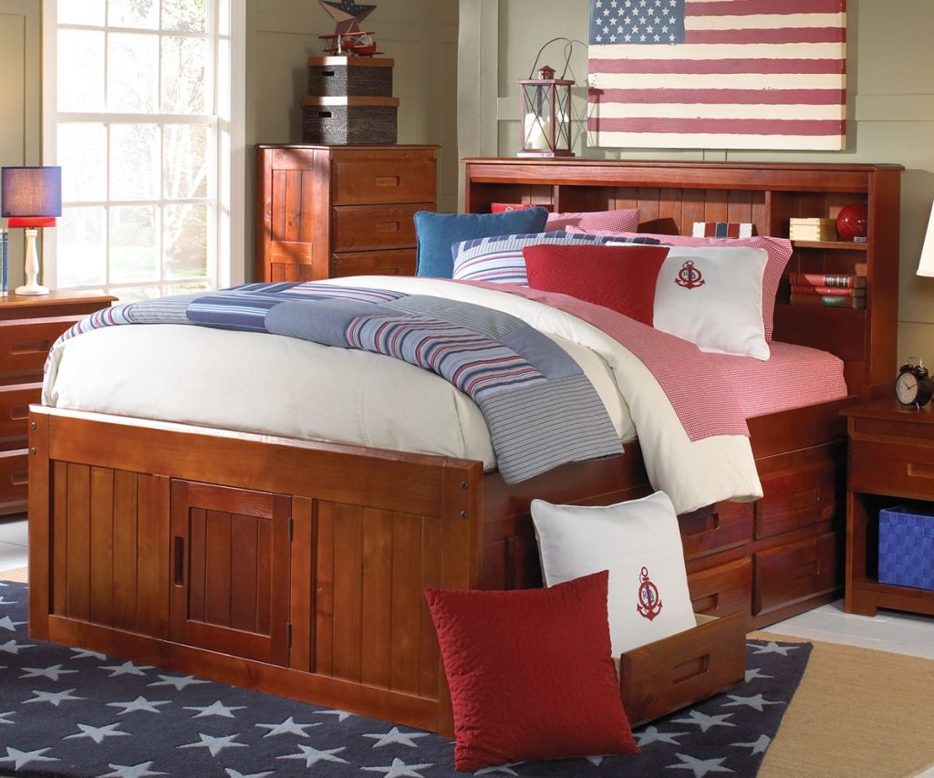 Fantastic Full Size Captains Bed With Bookcase Headboard Goodworksfurniture 