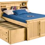 full size captains bed with bookcase headboard within lowell natural ZSCDEWF