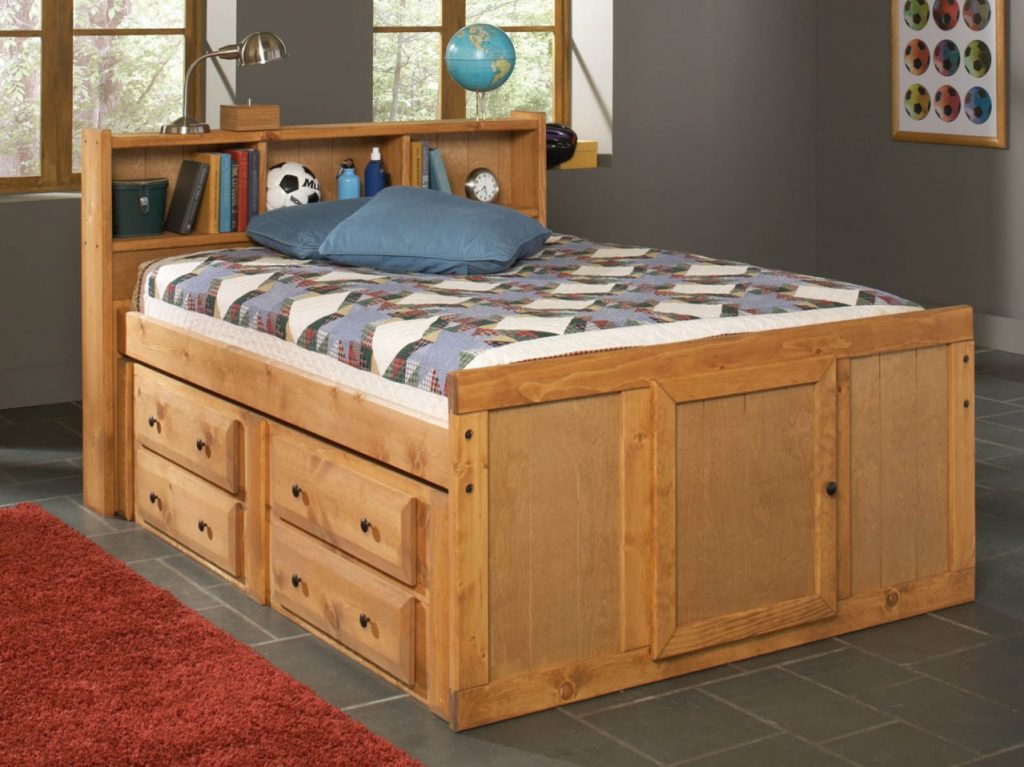Fantastic Full Size Captains Bed With Bookcase Headboard Goodworksfurniture 