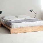 full size wooden bed frame with headboard birch wood bed frame with lamp table on both site EWDPYCD