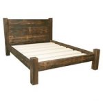 full size wooden bed frame with headboard treble plank headboard bed frame FRMFTUV
