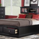 king storage bed with bookcase headboard homelegance preston platform storage bed with bookcase headboard - black VPVYMCE