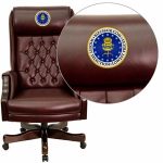 leather executive office chair high back flash furniture embroidered high back traditional tufted burgundy leather YNPQVTK