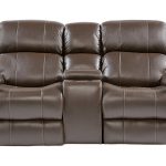 leather reclining loveseat with console trevino chocolate leather power reclining console loveseat - loveseats EHFTVJP