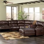 leather sectional sofa with chaise and recliner ... sleek leather sectional chaise with recliner in chocolate color LUVICFS
