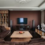 living room accent wall with brown furniture ... living room, modern living room design ideas in brown UQGLNGZ