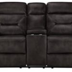 microfiber reclining loveseat with console phoenix dark gray microfiber reclining console loveseat KNNDRGI