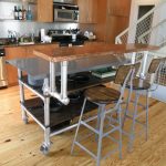 movable kitchen island with breakfast bar furniture industrial breakfast bar stools with copper countertop rolling HINUBBS