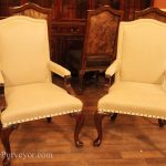 upholstered dining room chairs with arms front profile picture of linen upholstered arm chairs BMRQUEA