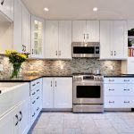 white kitchen cabinets with black countertops inspirational kitchen backsplash ideas white cabinets and designs with YSDQUDW