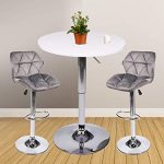 Amazon.com - 3 Pieces Bar Table Set 24 inch Round Height Adjustable