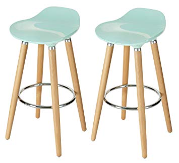 Orolay 2 x ABS Plastic Bar Stool Kitchen Breakfast Barstool with