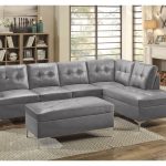 Degah Grey Leather Sectional Sofa