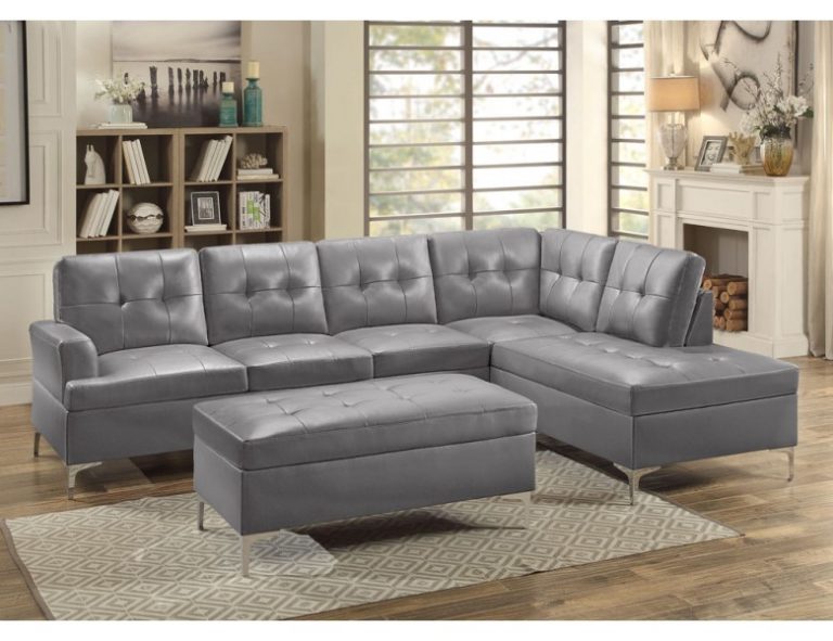 Grey Leather Sofa for a Classy Modern Living Room – goodworksfurniture