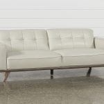 Caressa Leather Dove Grey Sofa | Living Spaces