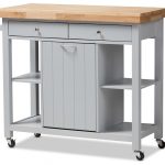 Hayward Coastal and Farmhouse Wood Kitchen Cart - Transitional