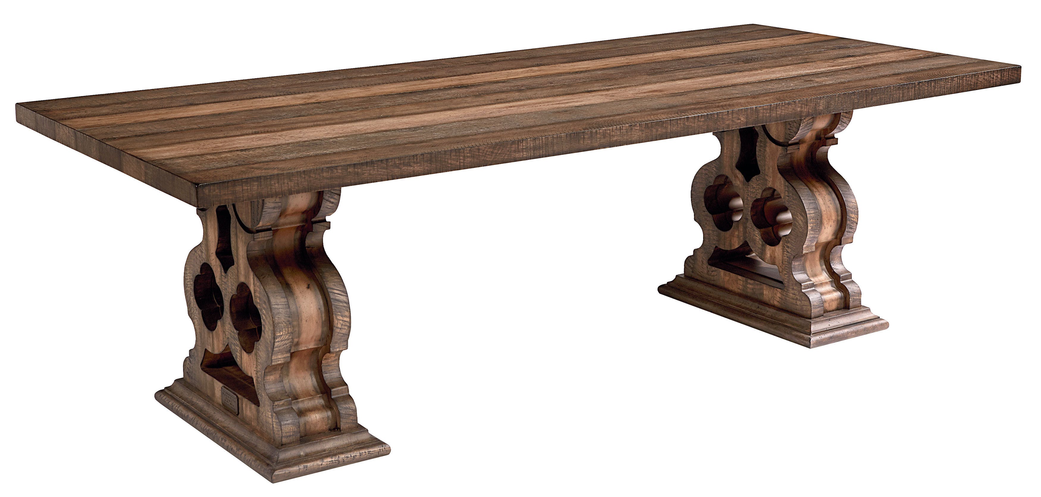 The Farmhouse Oak Double Pedestal Dining Room Table