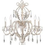 Kathy Ireland Devon 5-Light Antique White Crystal Chandelier