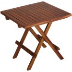 Bare Decor Ravinia Folding Teak Small Table, Oiled Finish