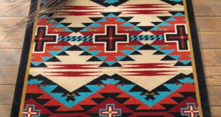 Southwest Rugs: 3 x 4 Rustic Cross Blue Southwestern Rug|Lone Star