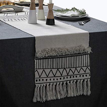 Amazon.com: KIMODE Moroccan Fringe Table Runner, Bohemian Geometric