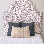 Tall Dorm Twin Headboard, Twin Headboard, Blush Pink Printed Fabric