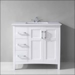 Modern And Simple 30 Inch White Bathroom Vanity With Drawers .