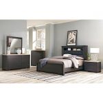 Bedroom Furniture - Camino 7-Piece Queen Bedroom Set - Charcoal .