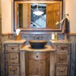 A Rustic themed Bathroom with a modern touch | Image via This .