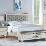 uptown glamour silver tufted storage bench foot board bedroom .